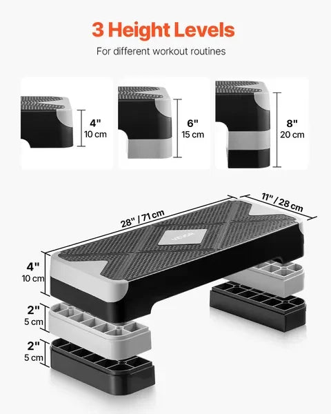 AeroExercise Step Platform Non Slip Cardio Trainer For Home Gym