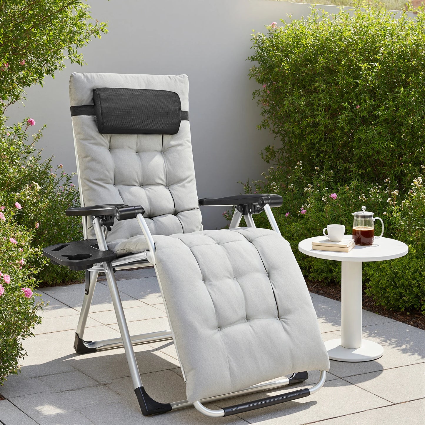 JHK Zero Gravity Recliner Set Outdoor Chairs With Cup Holders