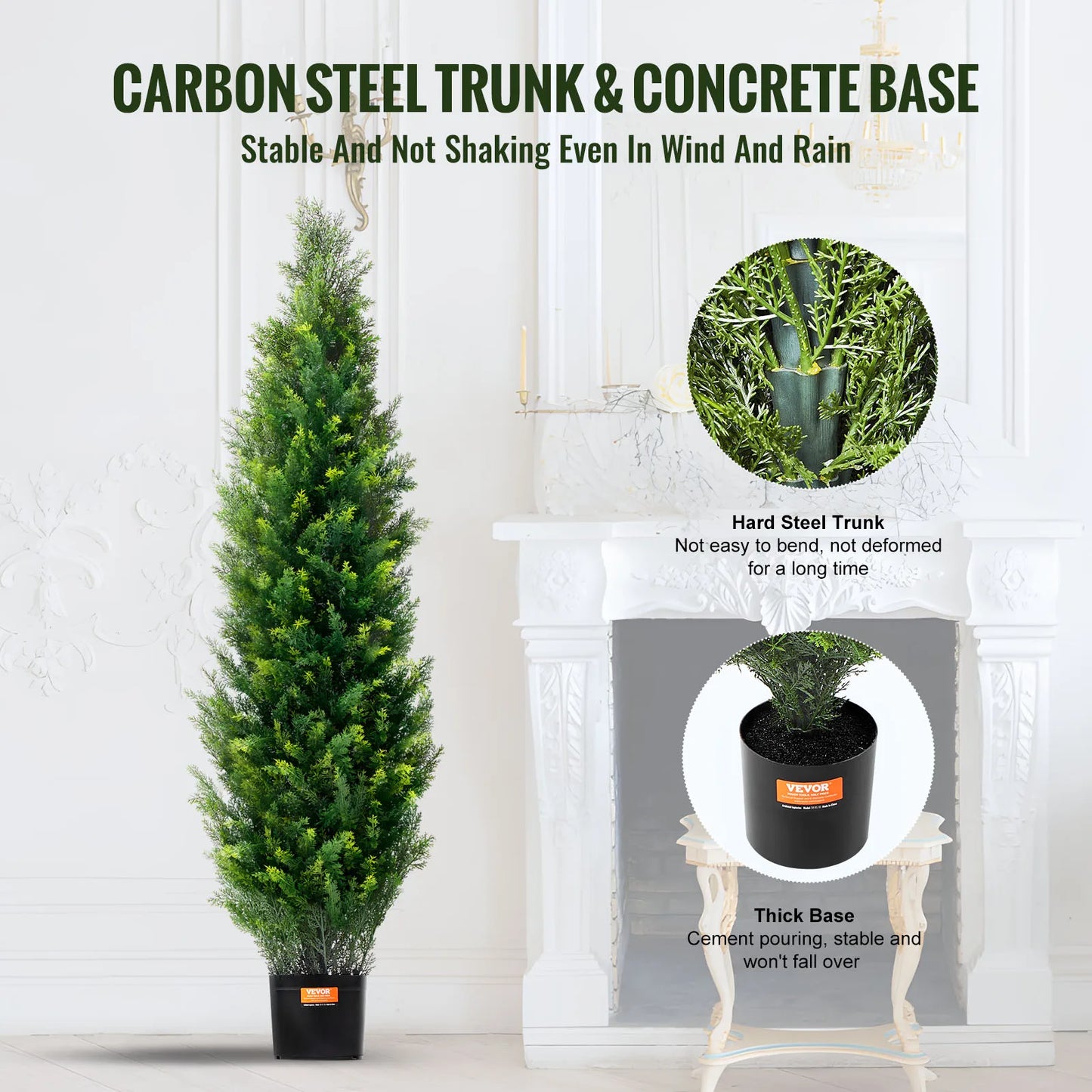 SucceBuy Artificial Cedar Topiary Tree Outdoor Greenery For Home Decor