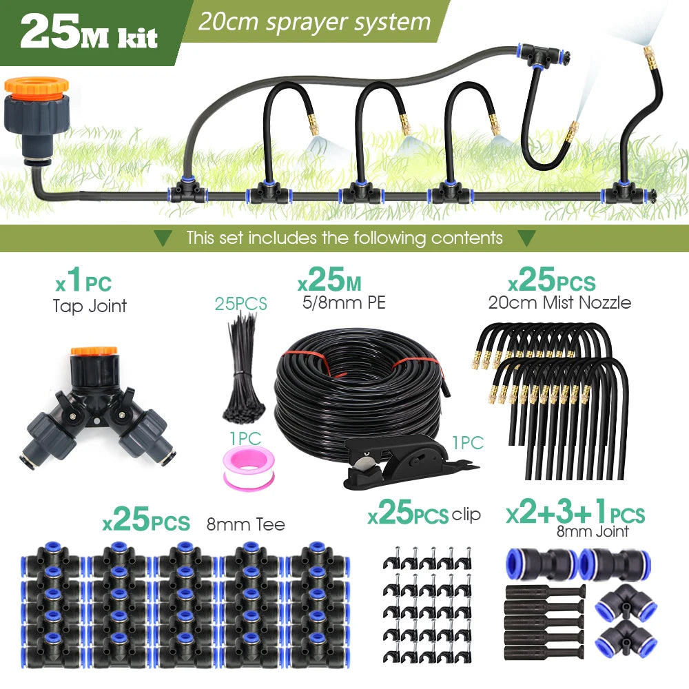 DIY Misting Sprayer Kit For Garden Irrigation With 8mm Hose