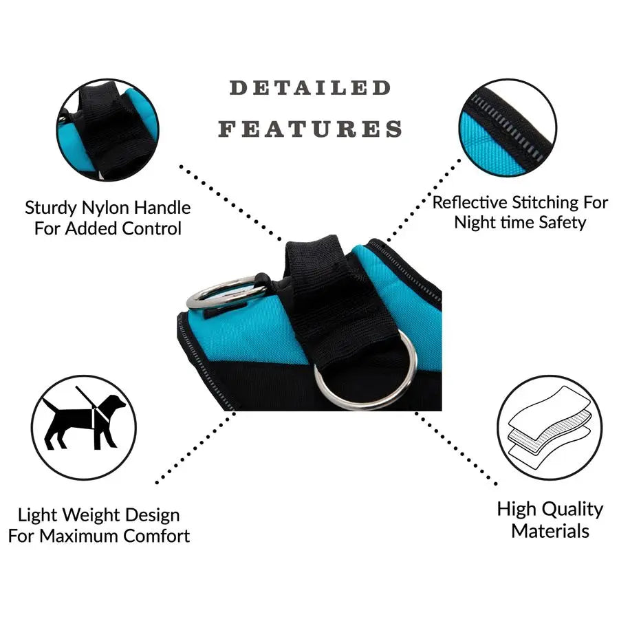 NoPull Dog Harness With Reflective Vest And 3 Leash Clips
