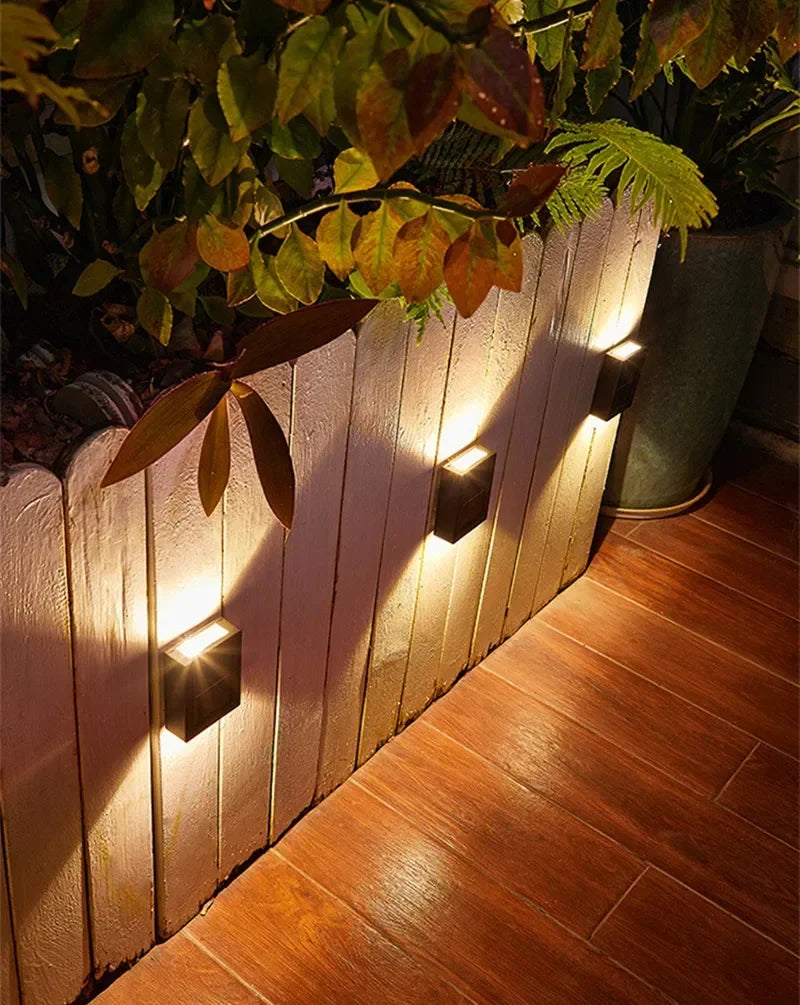 AlliLit Solar LED Wall Lights Outdoor Waterproof Garden Lighting