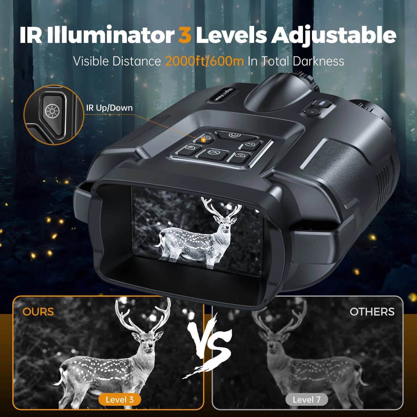 DIYIMI Night Vision Binoculars Infrared 8X Digital Zoom for Hunting