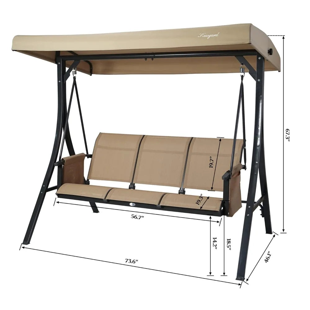 XIAOLANG Outdoor Porch Swing Glider With Adjustable Canopy