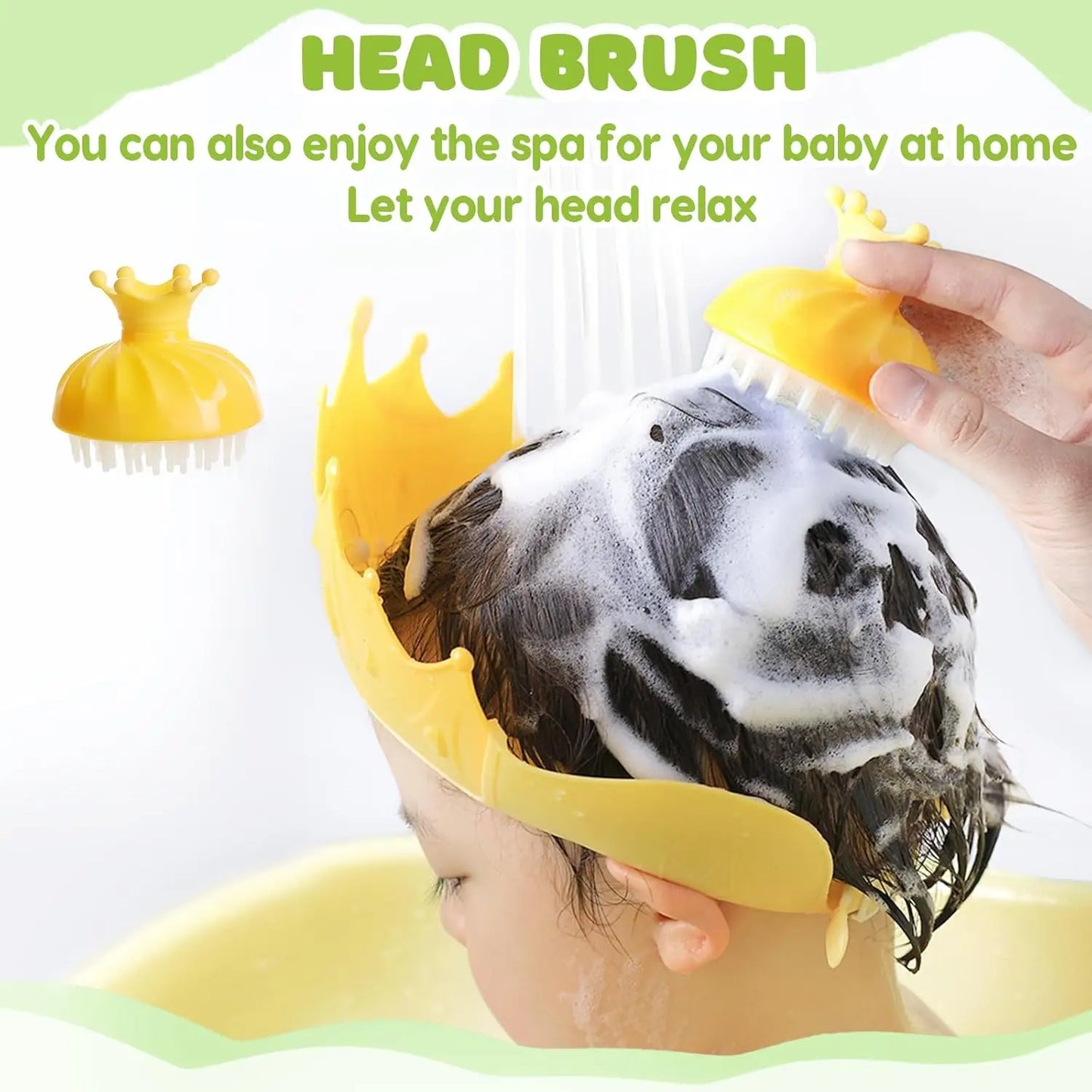 Foldable Baby Bath Tub With Cushion And Thermometer And Shower Cap And Brush