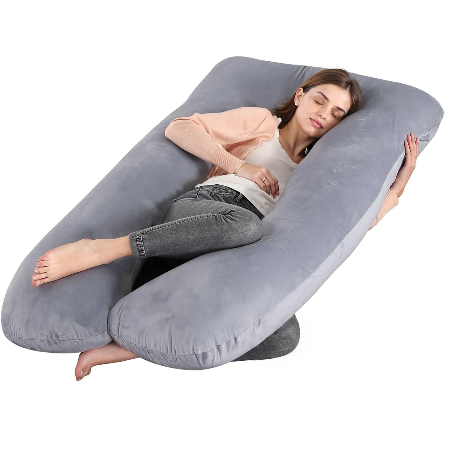 NONECN Pregnancy G-Shaped Full Body Maternity Pillow with Removable Cover