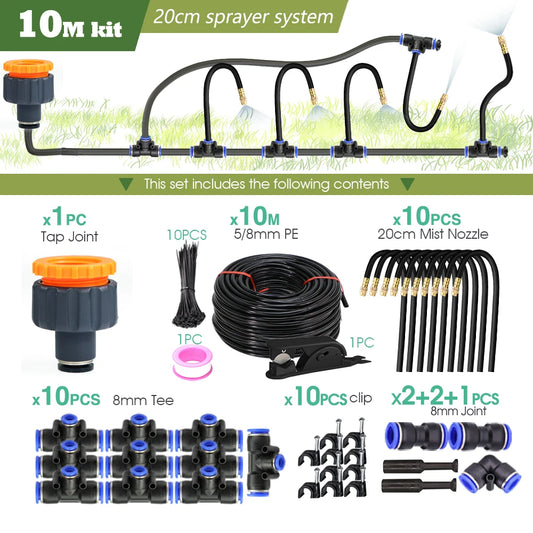 DIY Misting Sprayer Kit For Garden Irrigation With 8mm Hose