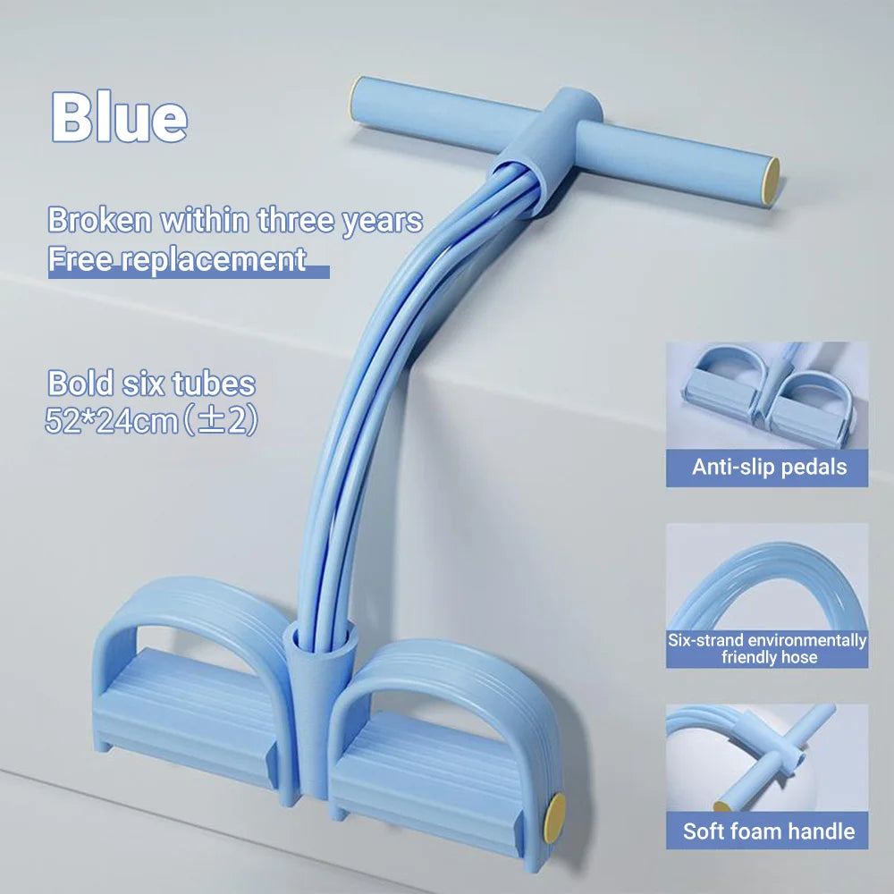Six-Tube Resistance Band Set With Pedal Puller For Full Body