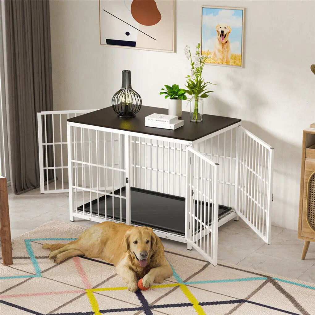 BINGOPAW Heavy Duty Dog Kennel End Table Metal Cage