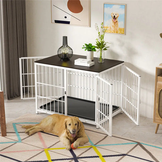 BINGOPAW Heavy Duty Dog Kennel End Table Metal Cage