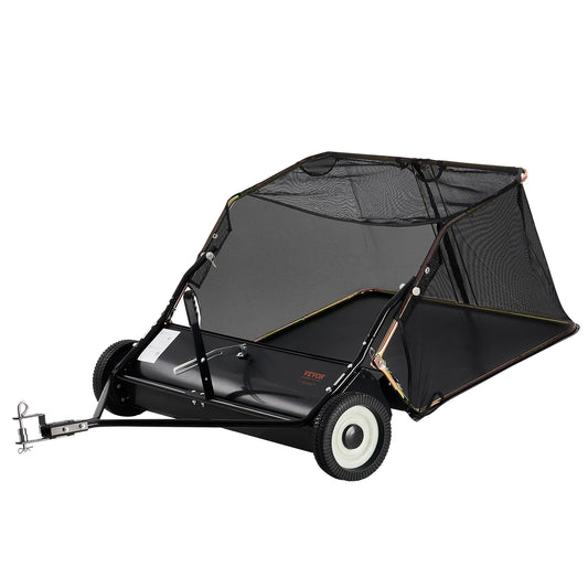 SucceBuy Tow Behind Lawn Sweeper 12 Cu Ft Debris Collector