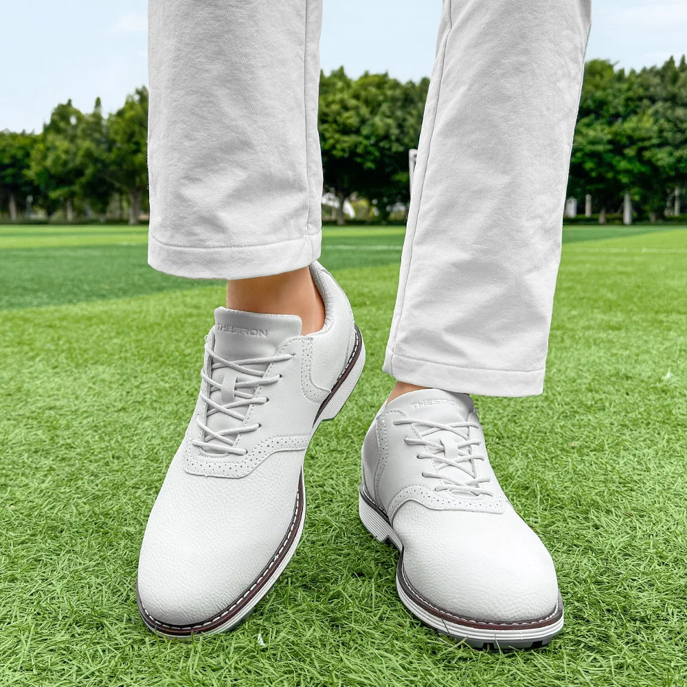 Lenox Men Golf Shoes Spiked Sneakers for Golfers Durable