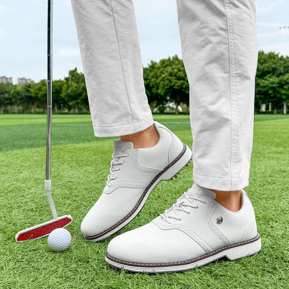 Lenox Men Golf Shoes Spiked Sneakers for Golfers Durable