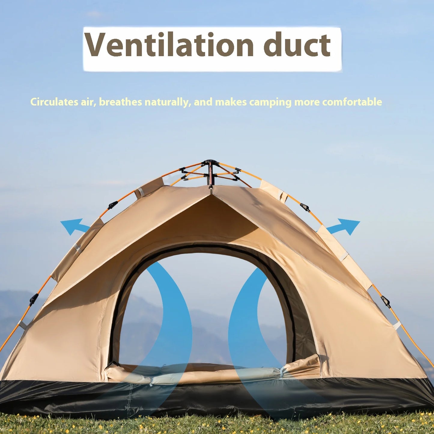 Pakicetus Instant Golden Tent Portable 3 To 4 Person Shelter