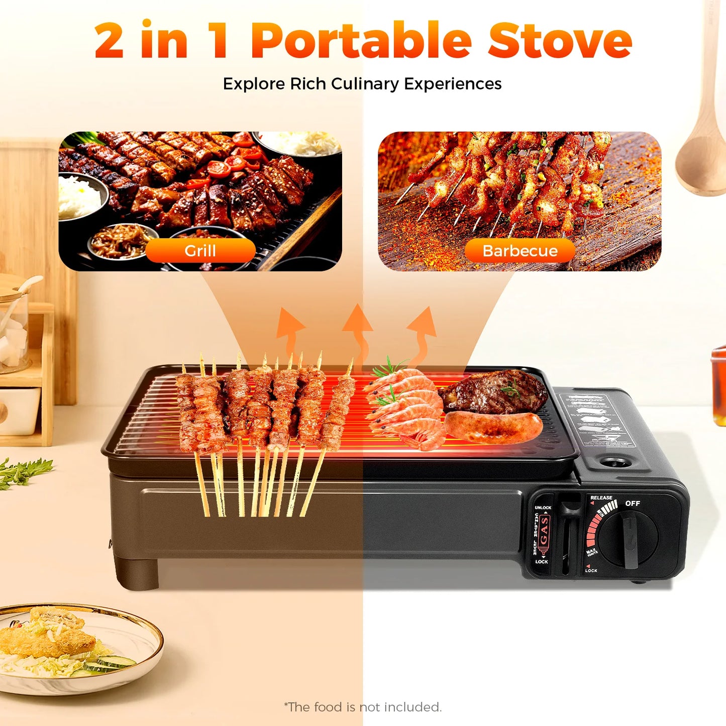 None Portable Gas Camping Stove With Ignition For Outdoors