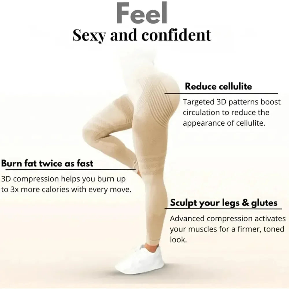 Slimove Anti Cellulite 3D Leggings High Waisted For Gym Workouts