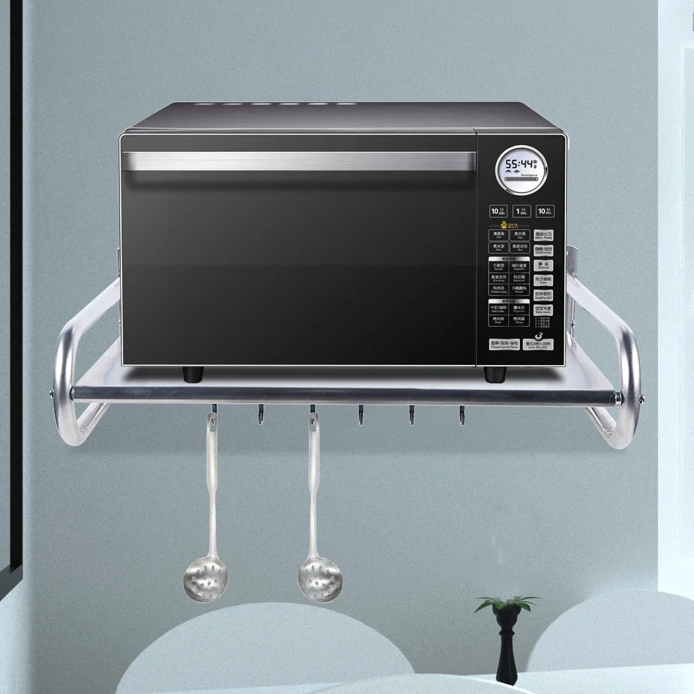 Stainless Steel Microwave Oven Wall Mount Rack Shelf