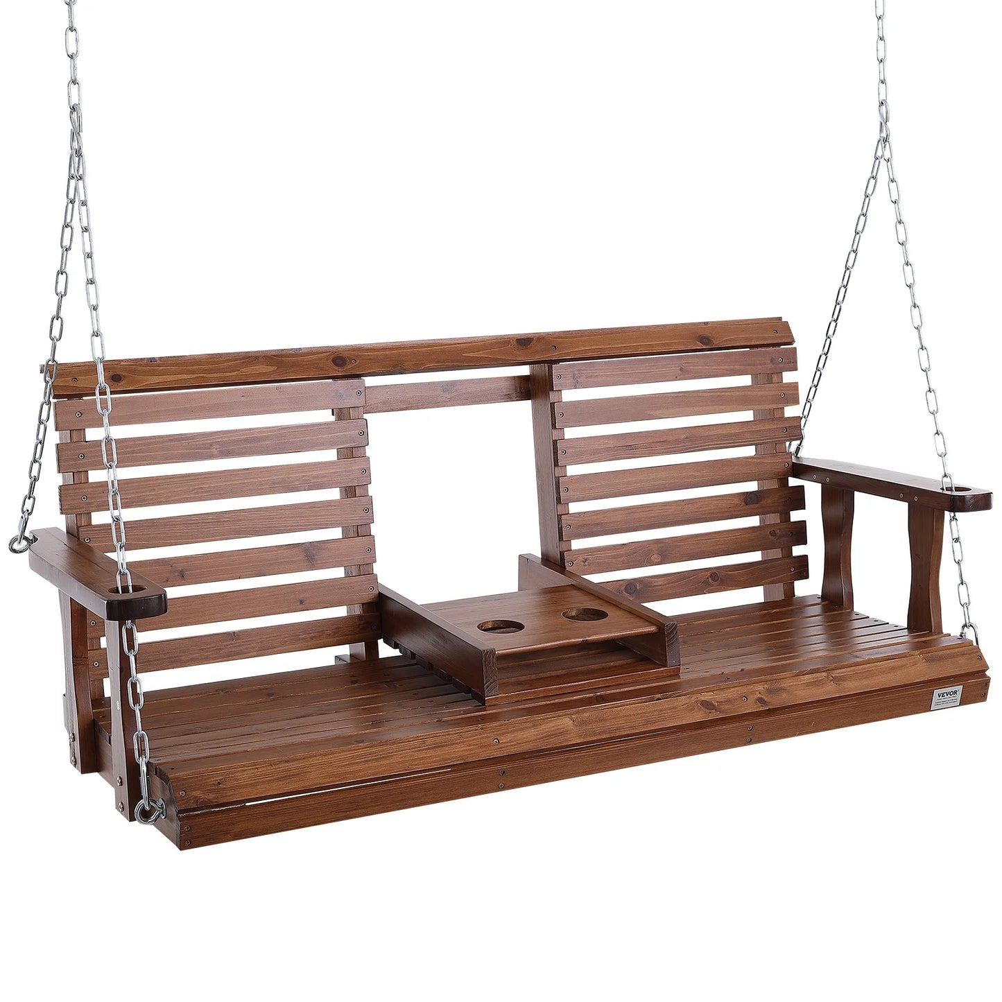 SucceBuy Wooden Porch Swing Outdoor Cedar Bench Seat