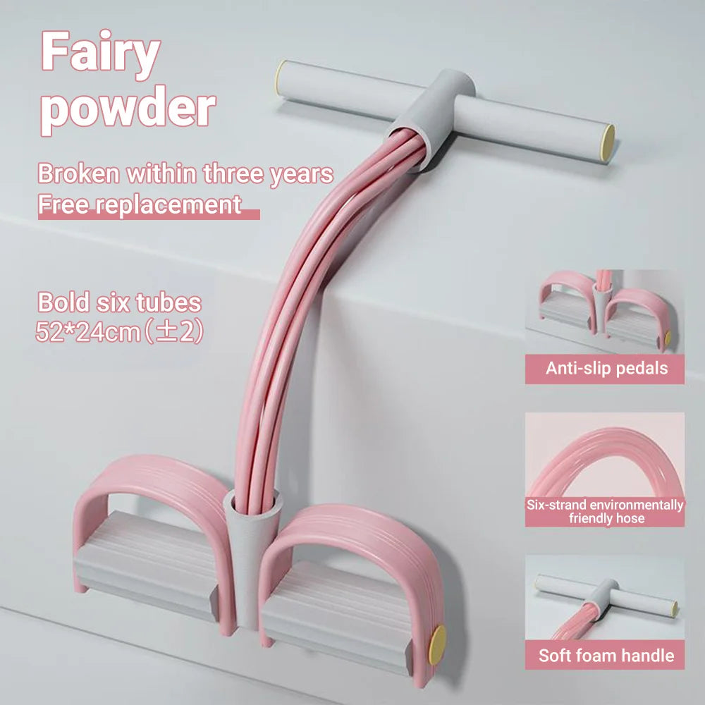 Six-Tube Resistance Band Set With Pedal Puller For Full Body