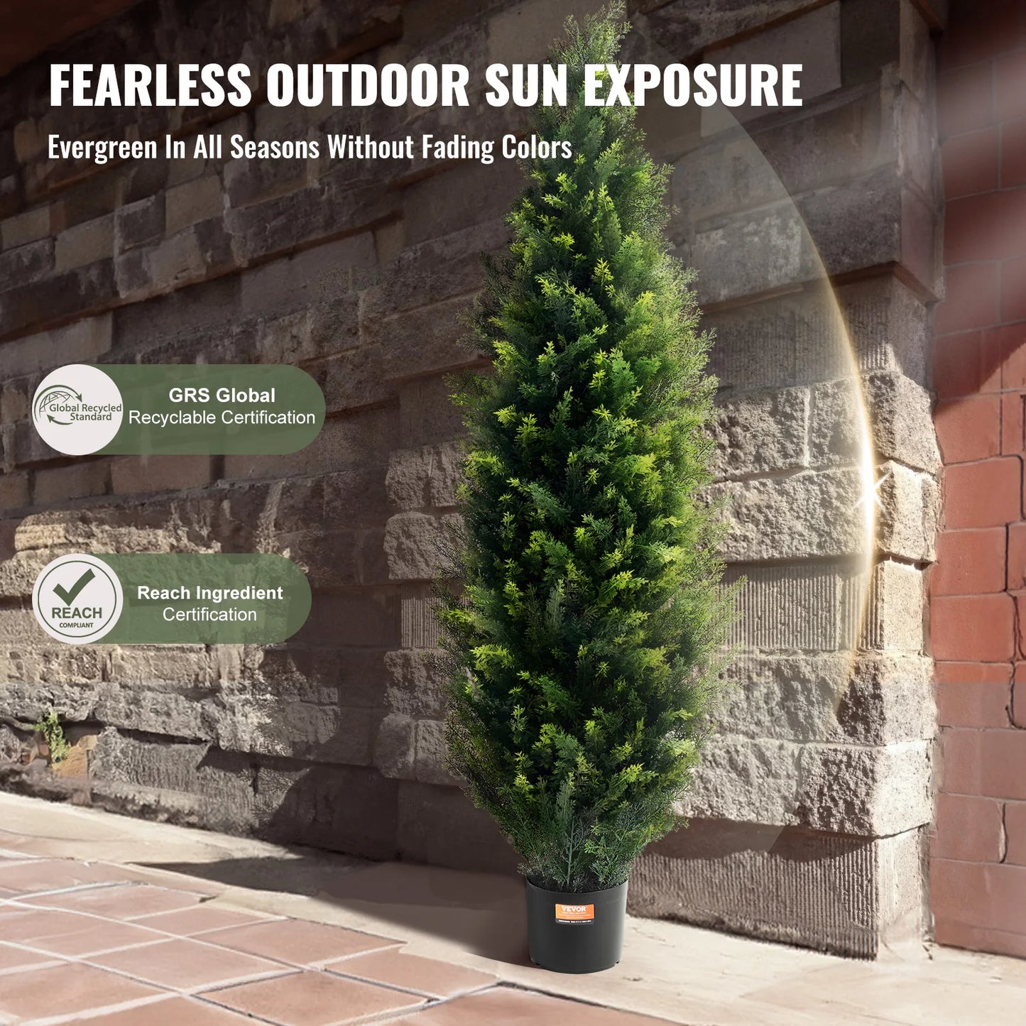 SucceBuy Artificial Cedar Topiary Tree Outdoor Greenery For Home Decor