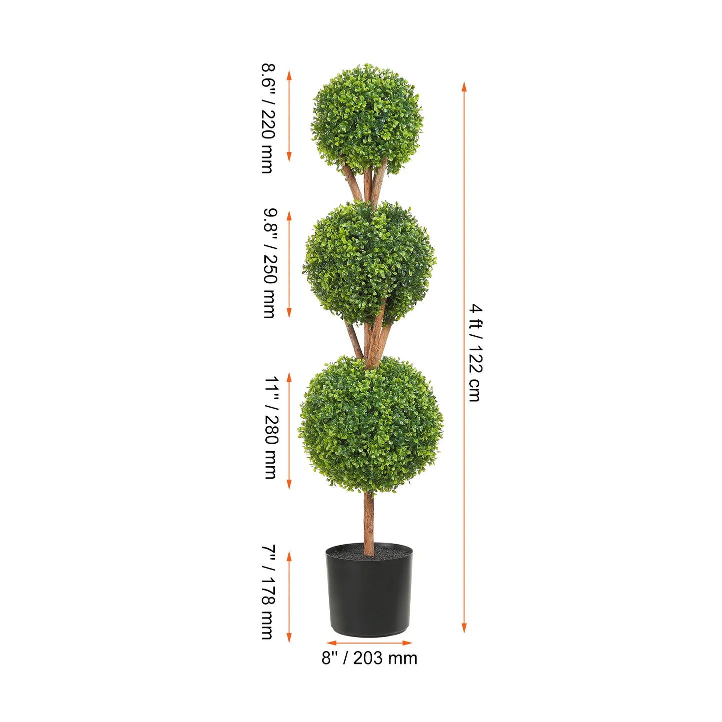 SucceBuy Realistic Boxwood Spiral Topiary Artificial Plant