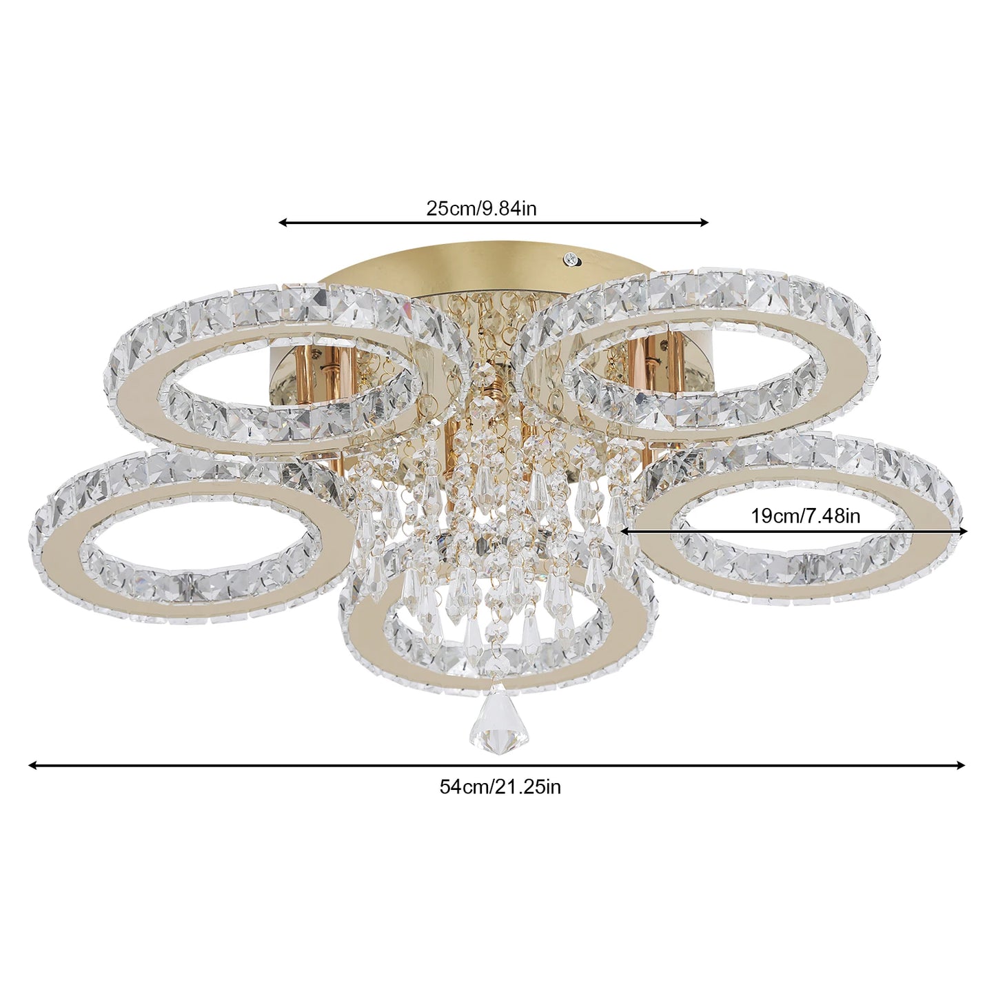 Vinilky Modern Crystal Ceiling Chandelier For Home Decor
