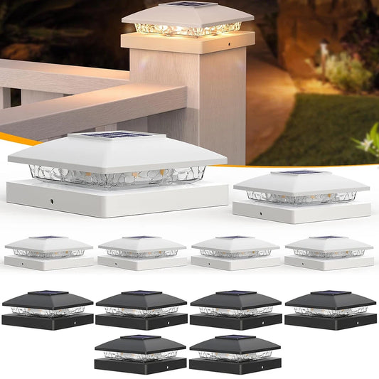 6-Pack Solar Post Cap Light For Wood And Vinyl Posts