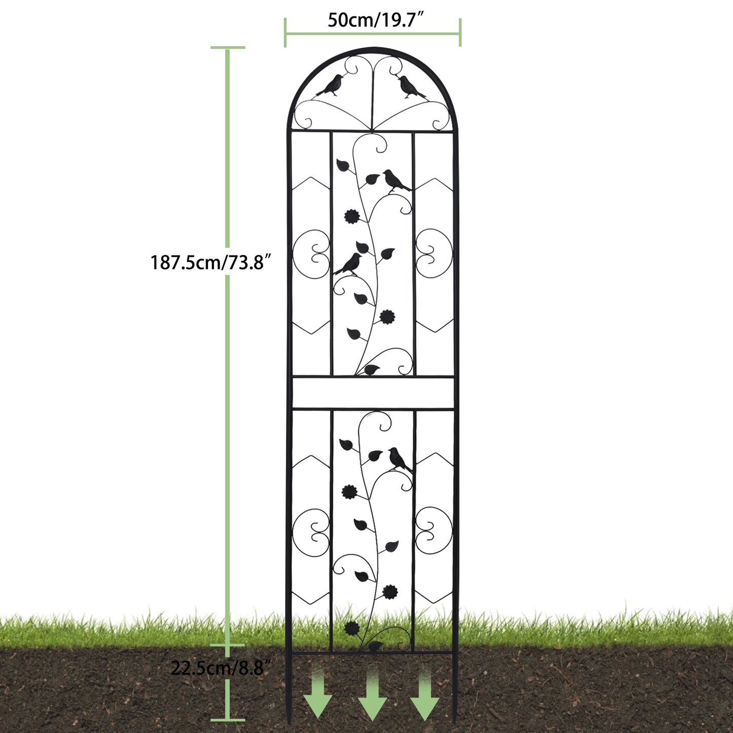 Metal Garden Trellis Fence Anti Rust Climbing Plant Support