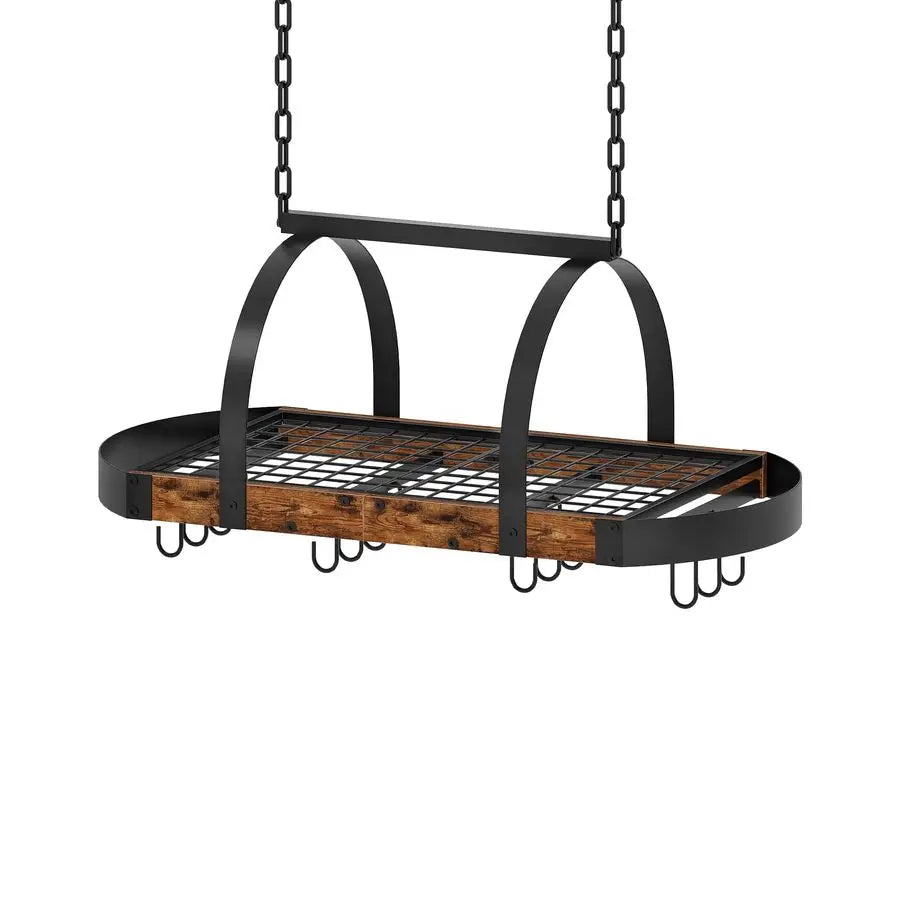 Ceiling Pot Rack With 12 S Hooks For Kitchen Organization