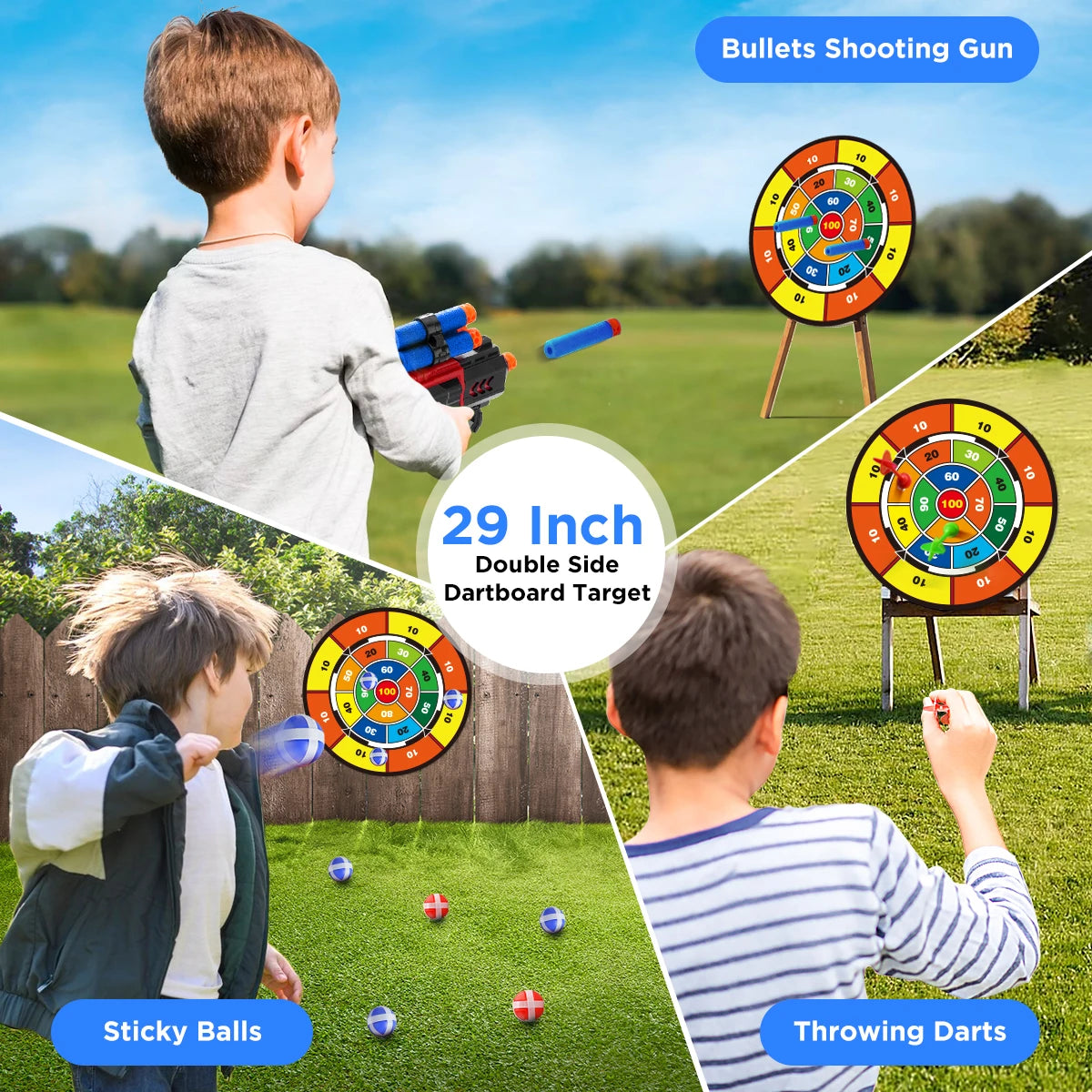 VATOS 2X Bow Arrow Gun Toy Set For Kids Night Light Archery Target