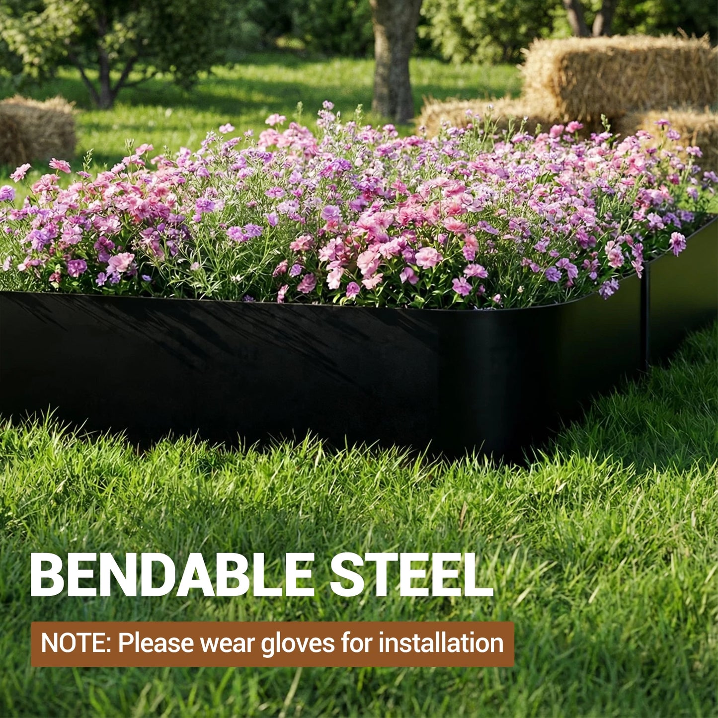 HiMISS Galvanized Steel Garden Edging Rust Resistant Border