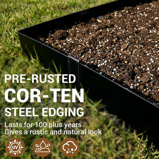 HiMISS Galvanized Steel Garden Edging Rust Resistant Border