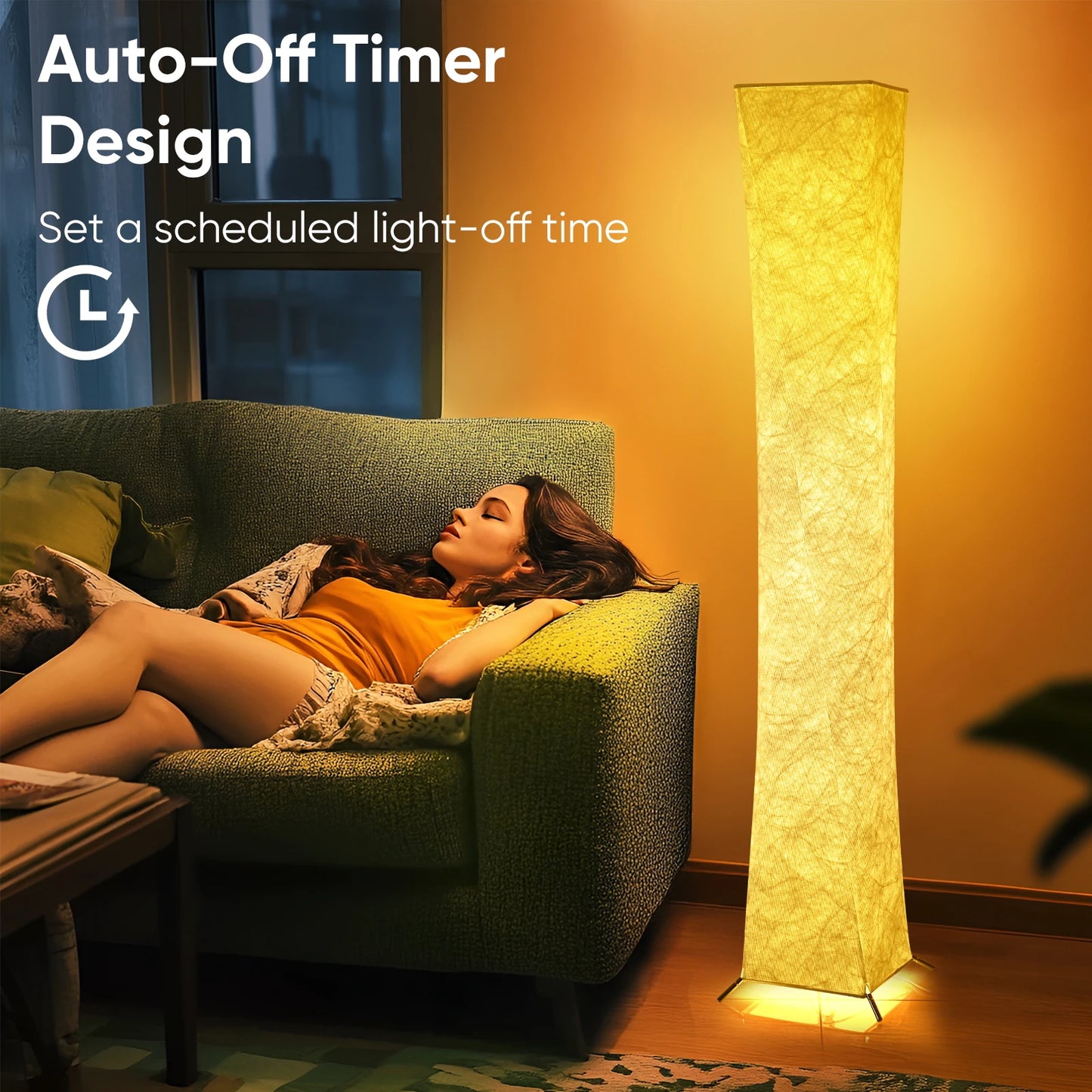 Soft Light Floor Lamp Modern Slim Design 3000K LED Shade