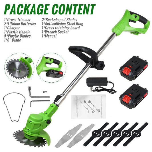 Cordless Electric Weed Trimmer 2 In 1 Grass Cutter Brushless Motor