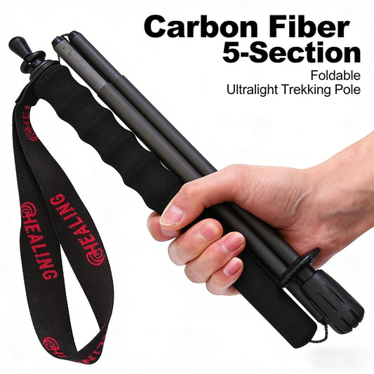 OKHEALINGCN Ultralight Carbon Fiber Trekking Poles Two Piece Foldable