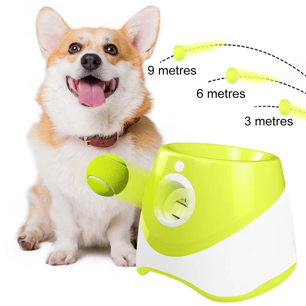 Pet Prime Automatic Dog Ball Launcher With 3 Tennis Balls