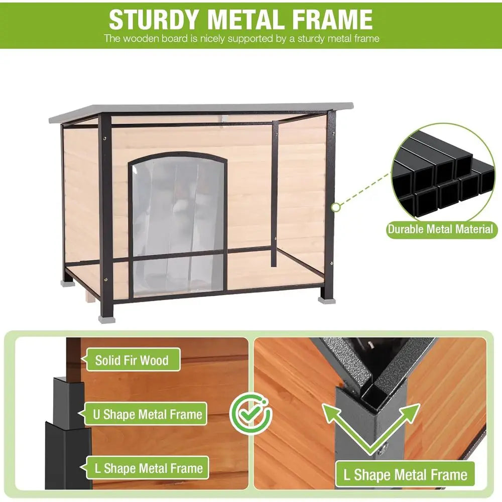 Heated Outdoor Insulated Dog House With Thermostat Heating Pad