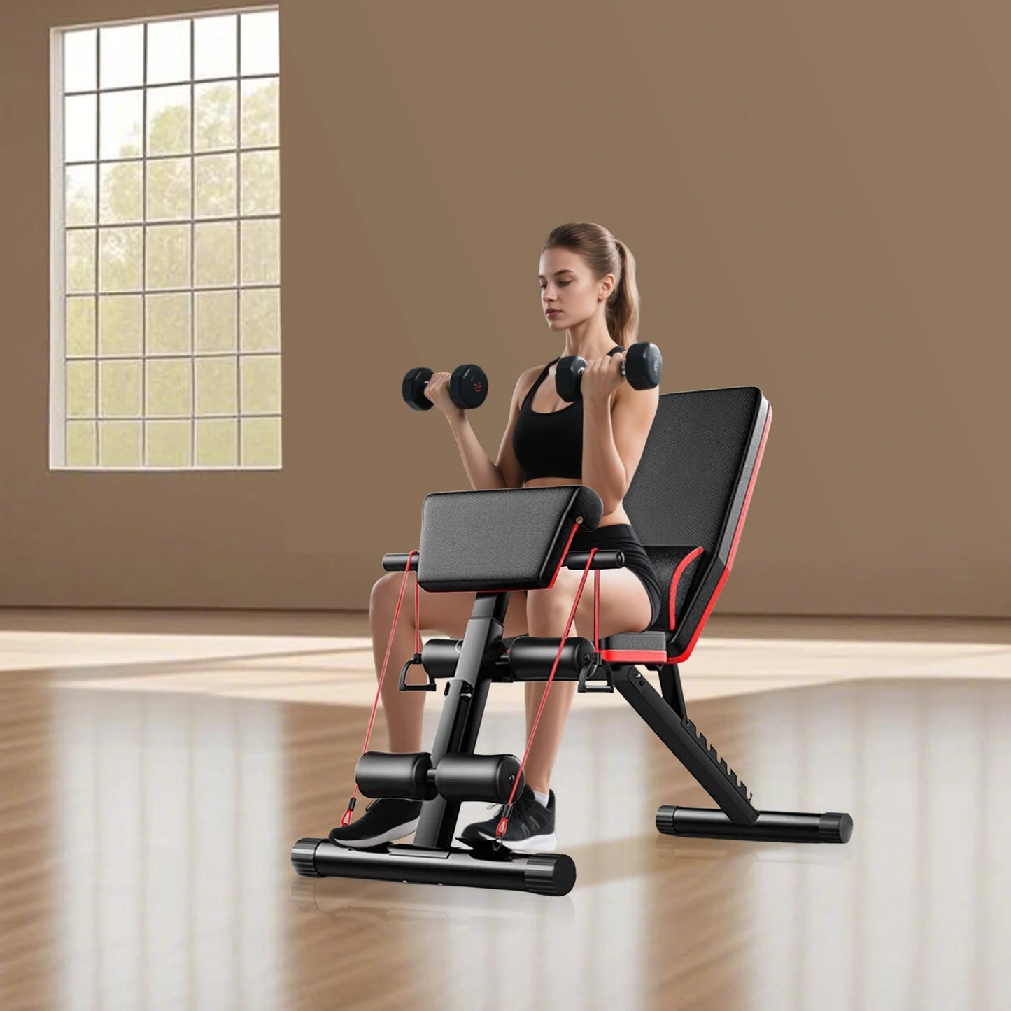 Adjustable Multifunctional Fitness Bench for Strength Training