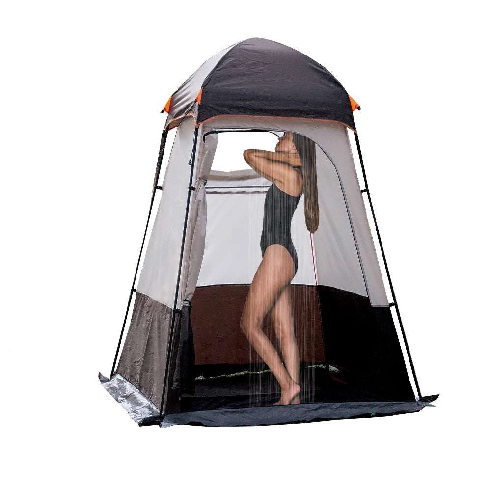 Portable Outdoor Privacy Shower Tent Double Layer Sun Shelter