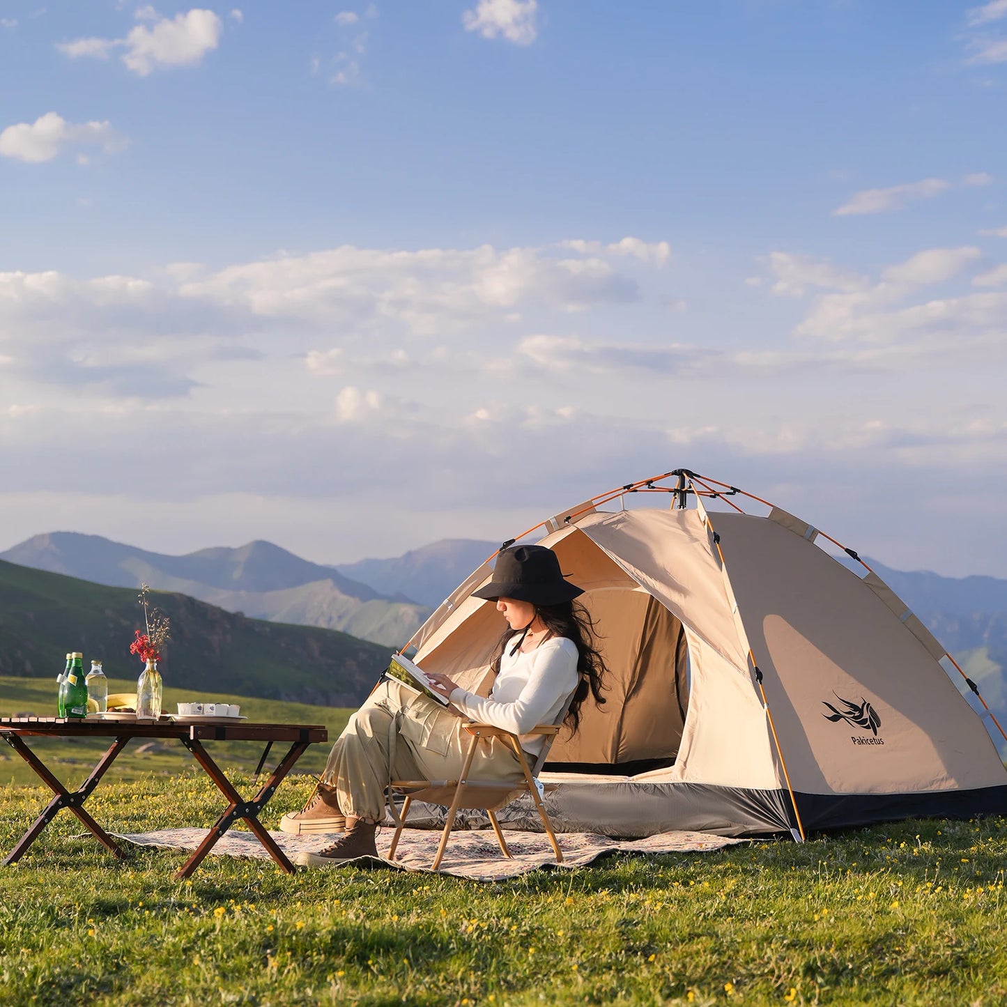 Pakicetus Instant Golden Tent Portable 3 To 4 Person Shelter