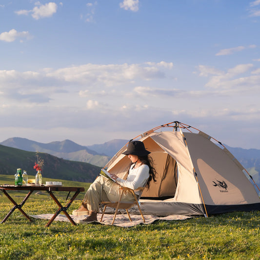 Pakicetus Instant Golden Tent Portable 3 To 4 Person Shelter