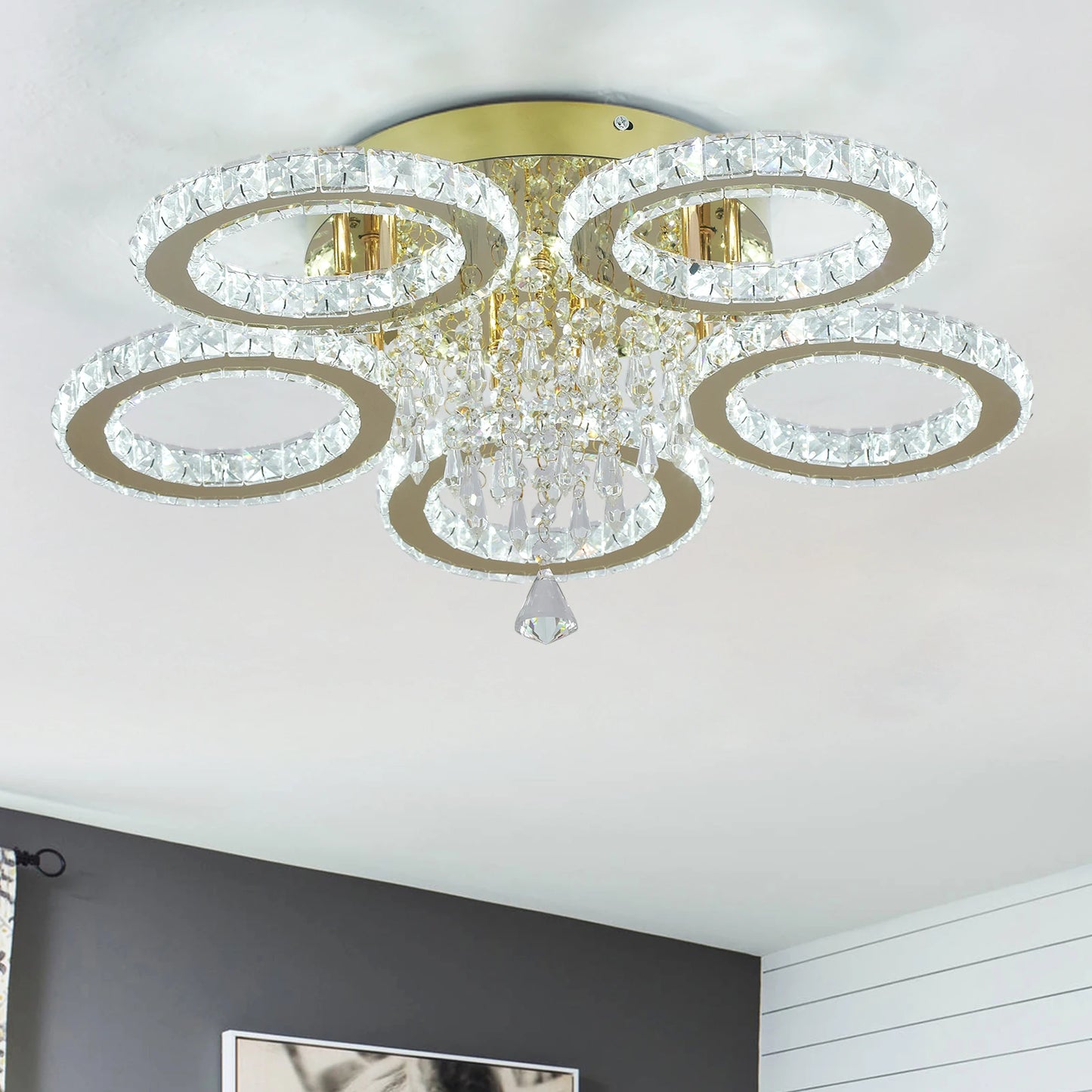 Vinilky Modern Crystal Ceiling Chandelier For Home Decor