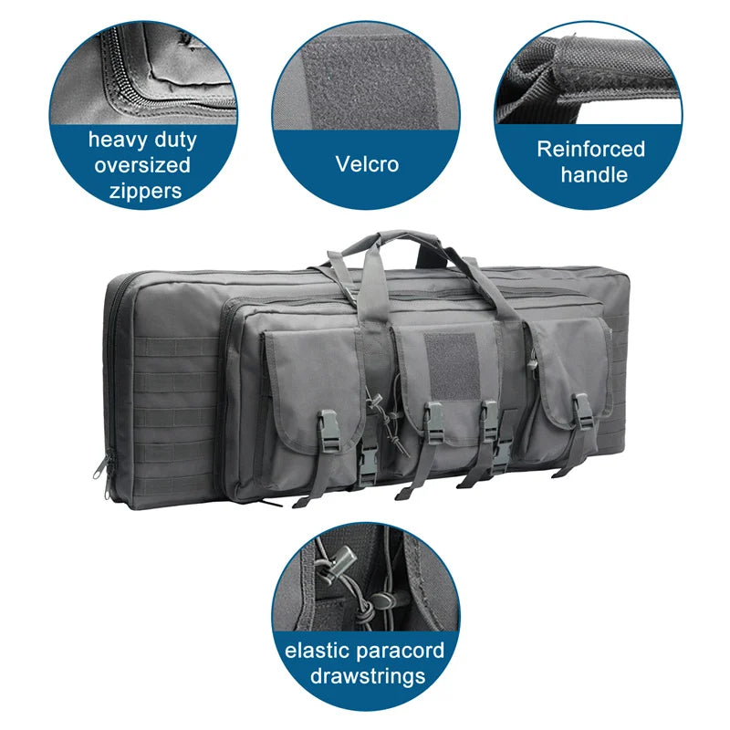 LQARMY Double Rifle Case Tactical Molle Gun Bag Backpack
