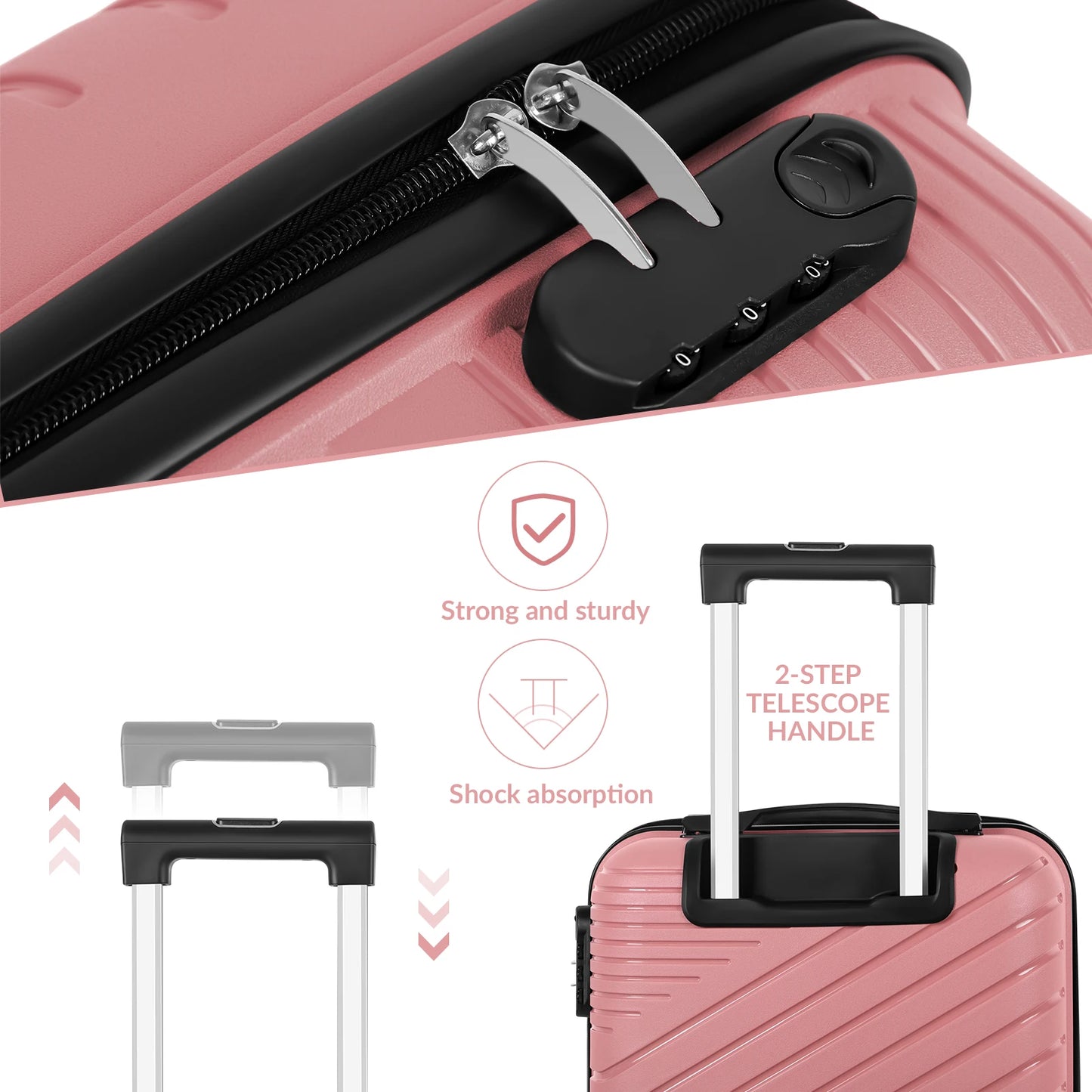 Captaintony Travel Luggage Hooks and Matching Suitcases Set
