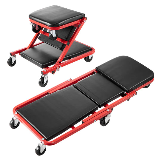 Foldable Garage Creeper With Wheels And Tool Tray For Shop