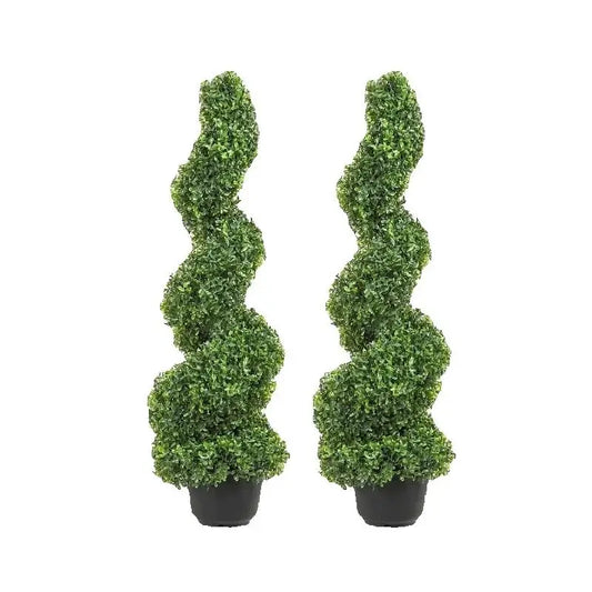 SucceBuy Realistic Boxwood Spiral Topiary Artificial Plant