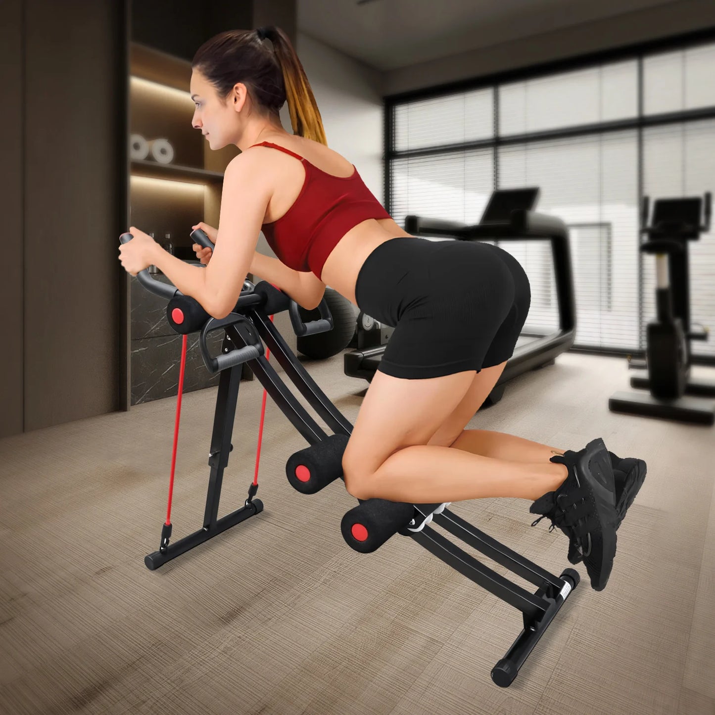 Foldable Abdominal Machine For Home Gym With LCD Display