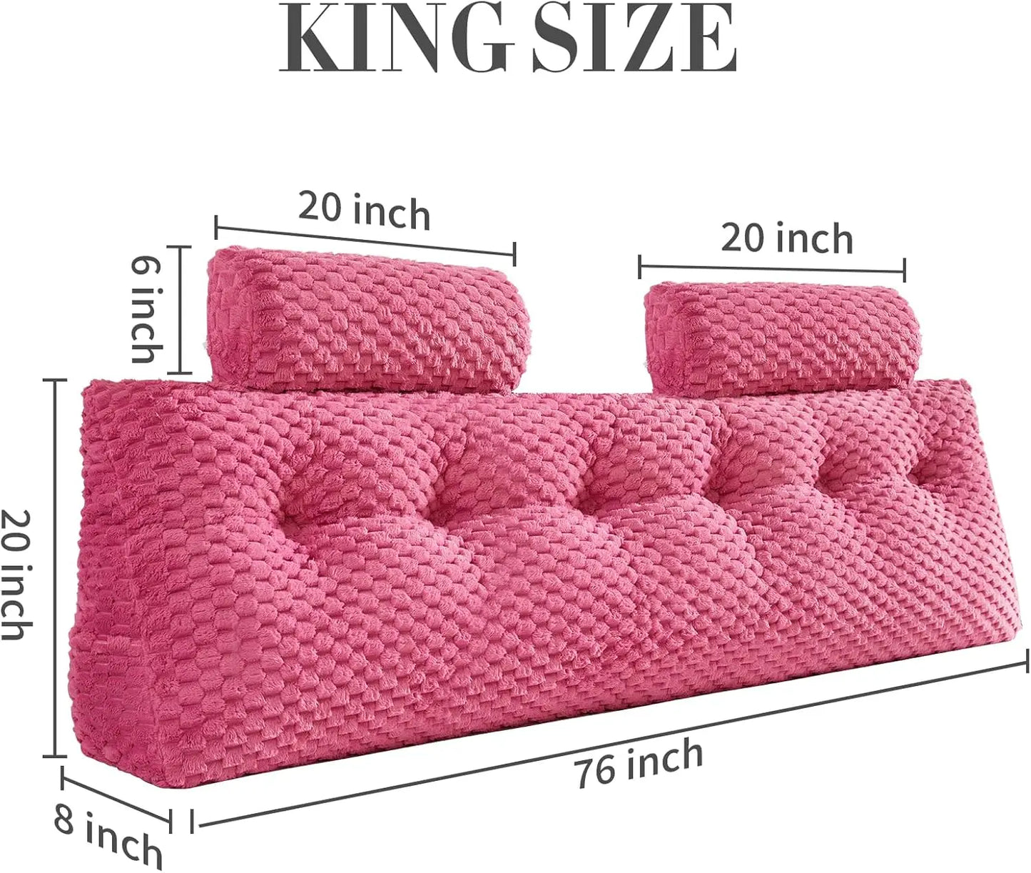 Sichuan Leather Wedge Headboard Pillow With Neck Roll Bolster