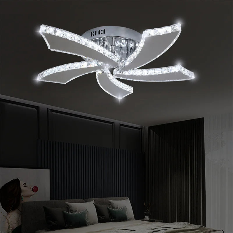 Vetrulus Modern Crystal LED Ceiling Fan With Smart Remote