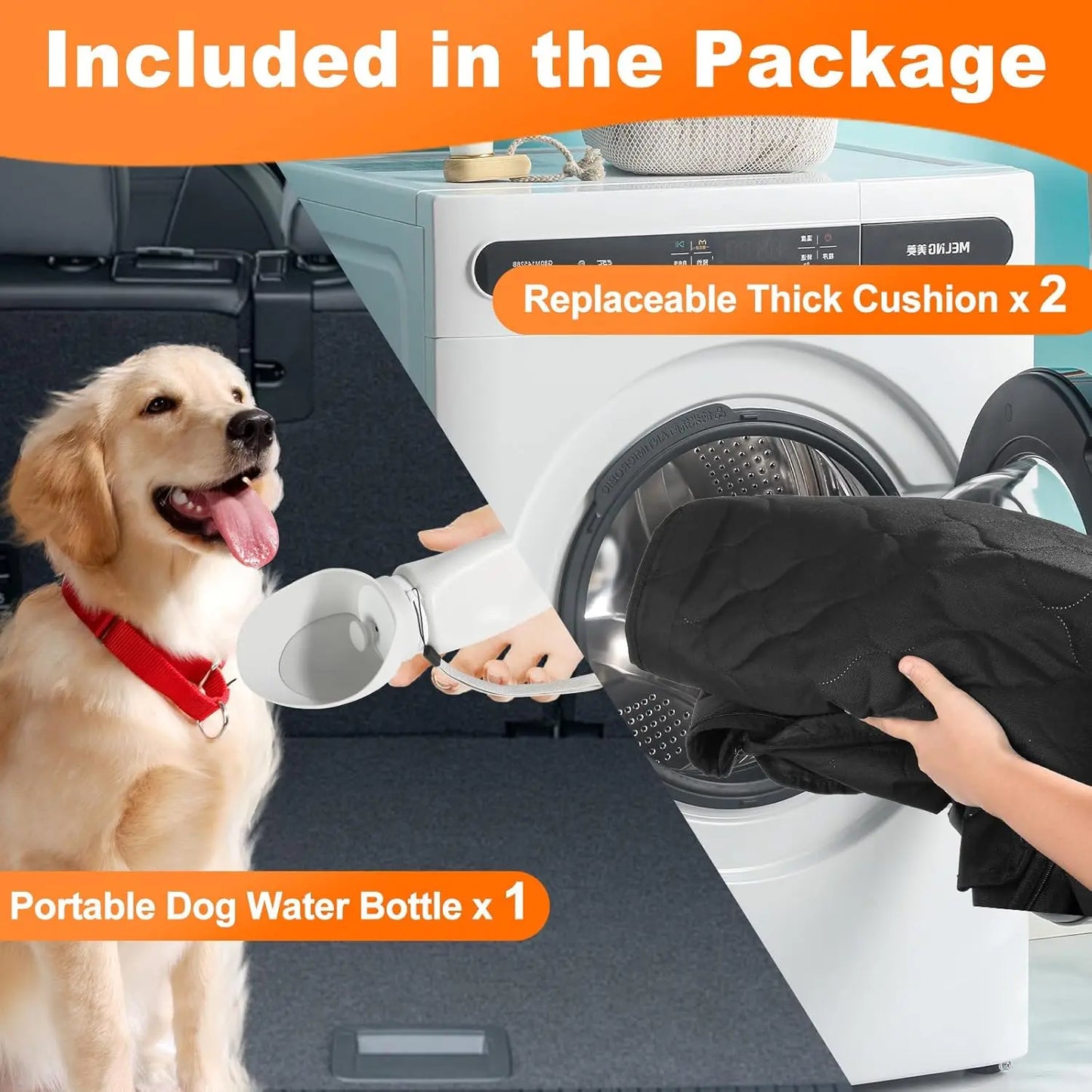 Wedyvko Waterproof Dog Car Seat Cover Hammock for Back Seat